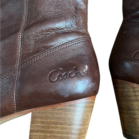 Coach Brown Leather Knee-High Boots Size 9.5 B - Picture 5 of 7